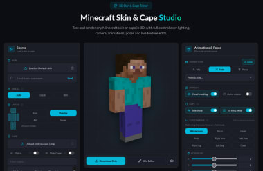 How to Render, Pose, Edit and View Minecraft Skins and Capes Online