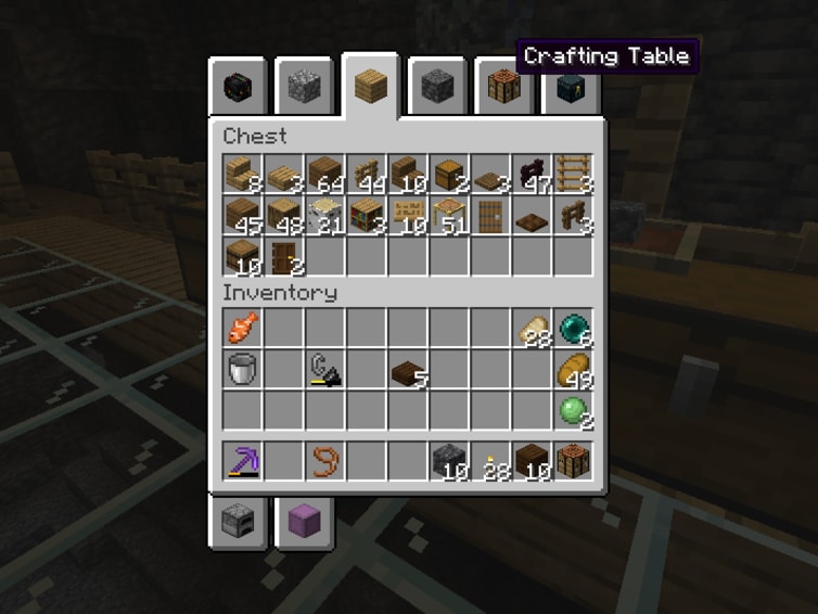 Accessing the intractable blocks in Minecraft was never easier with the Inventory Tabs mod